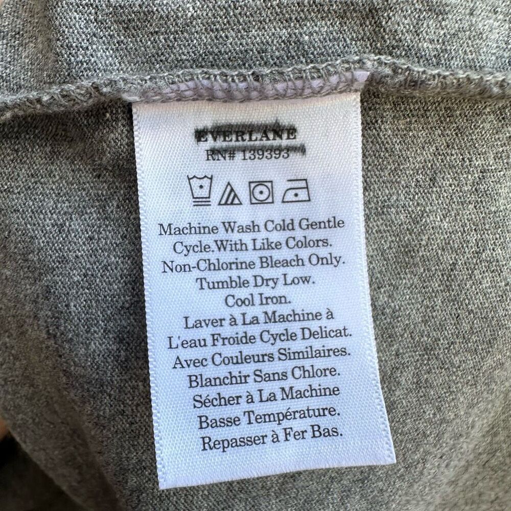 Everlane $58 Raglan Crew Neck Long Sleeve T Shirt Gray Men’s XXL NEW - Picture 6 of 9